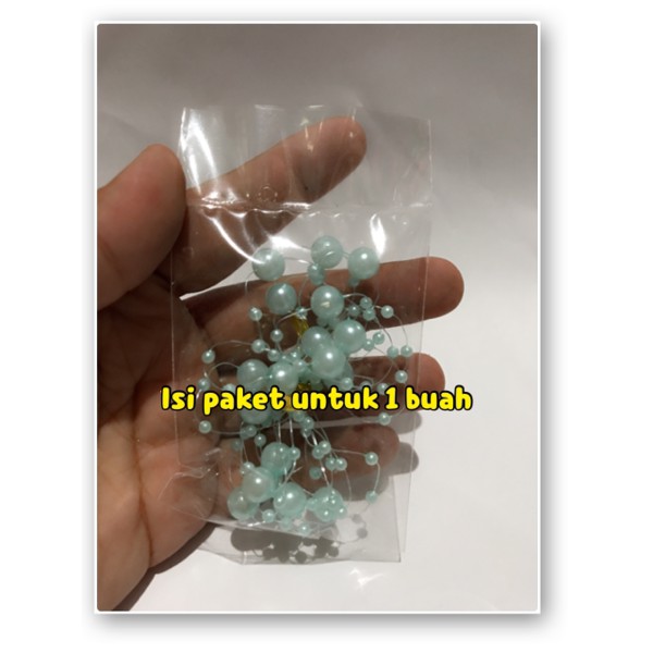 tali mutiara pearl chain wedding hair do preserved flower decor