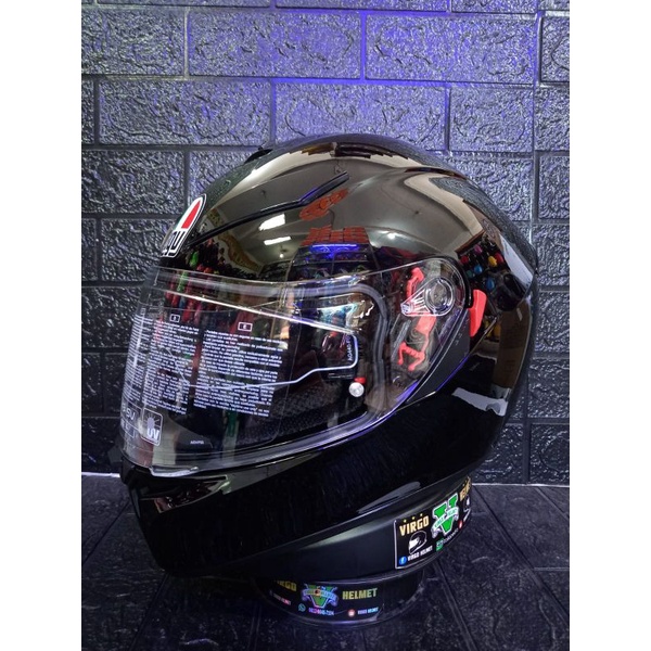 AGV HELM K3 SOLID BLACK METALIC.DOUBLE VISOR ORIGINAL AGV