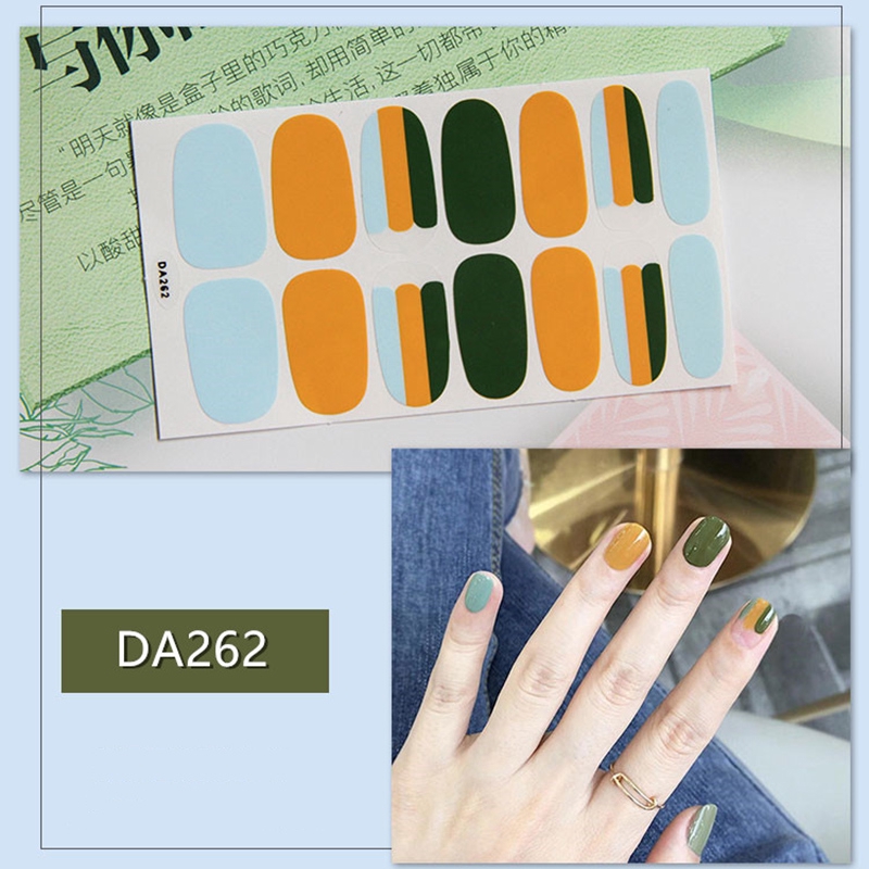 Da261-280 14pcs/lembar Stiker Kuku Palsu 3d Diy Untuk Nail Art