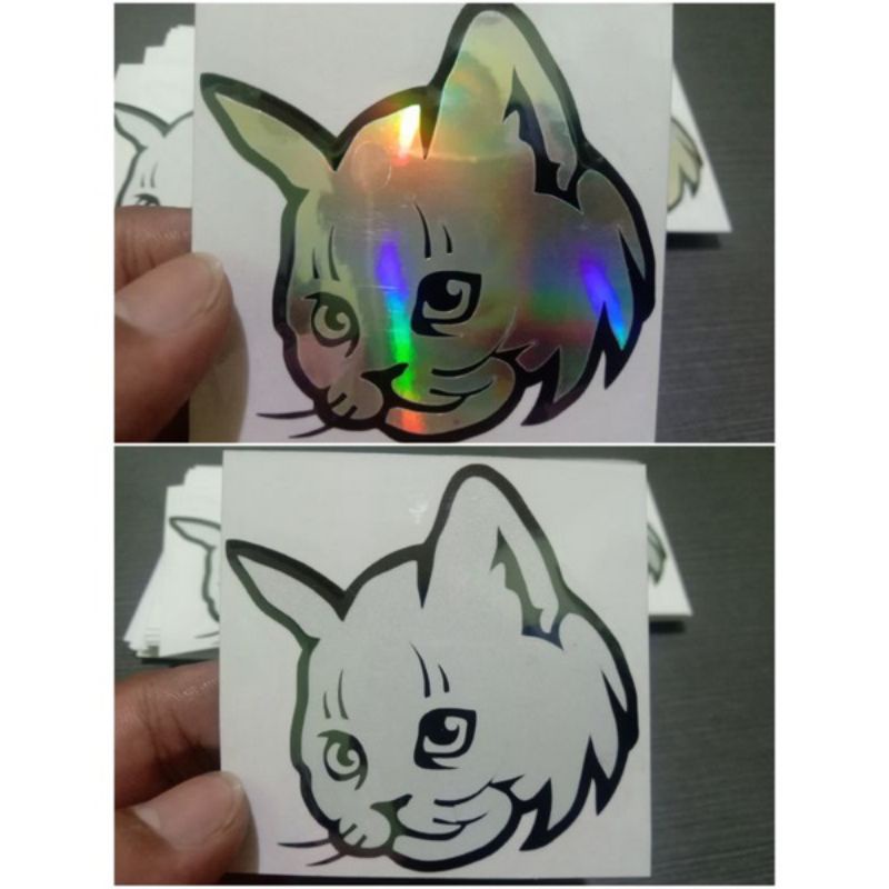 STICKER CUTTING KEPALA KUCING / STICKER LUCU/ STICKER MOTOR/ MOBIL/ LEPTOP