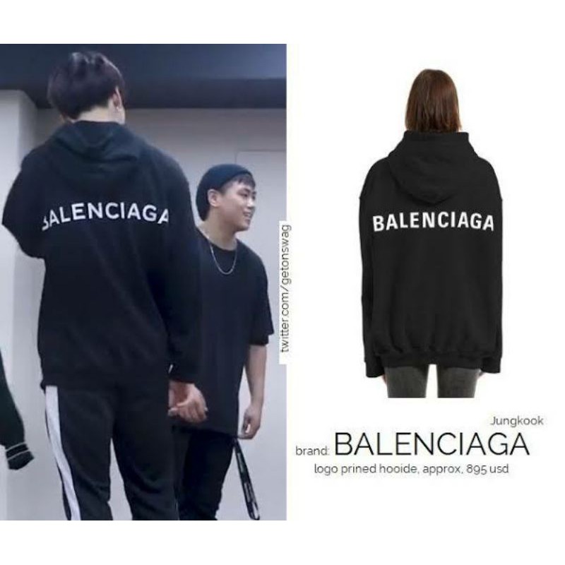 Jaket Hoodie Jumper Kpop BTS Jungkook Ballennciaga