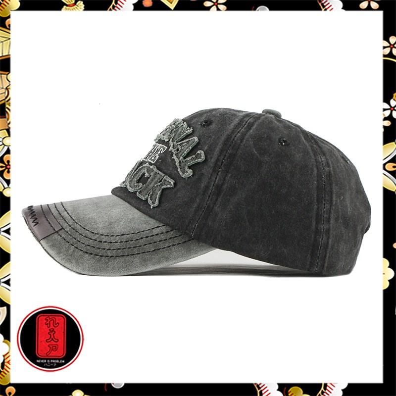 FLB Topi Baseball Snapback Original The Black Retro Washed Style