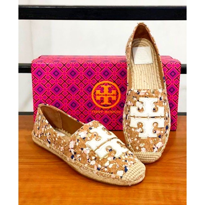 [Authentic SALE‼️] Tory Burch Ines Espadrilles with BOX - Size 11 New Ivory Confetti