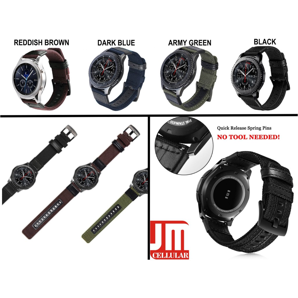 Woven Nylon Strap Samsung Gear S3 With Quick Release Pin System 22mm