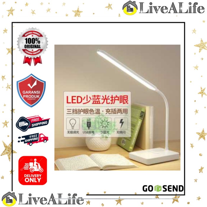Taffled Lampu Meja Belajar Desk Lamp 30 LED USB