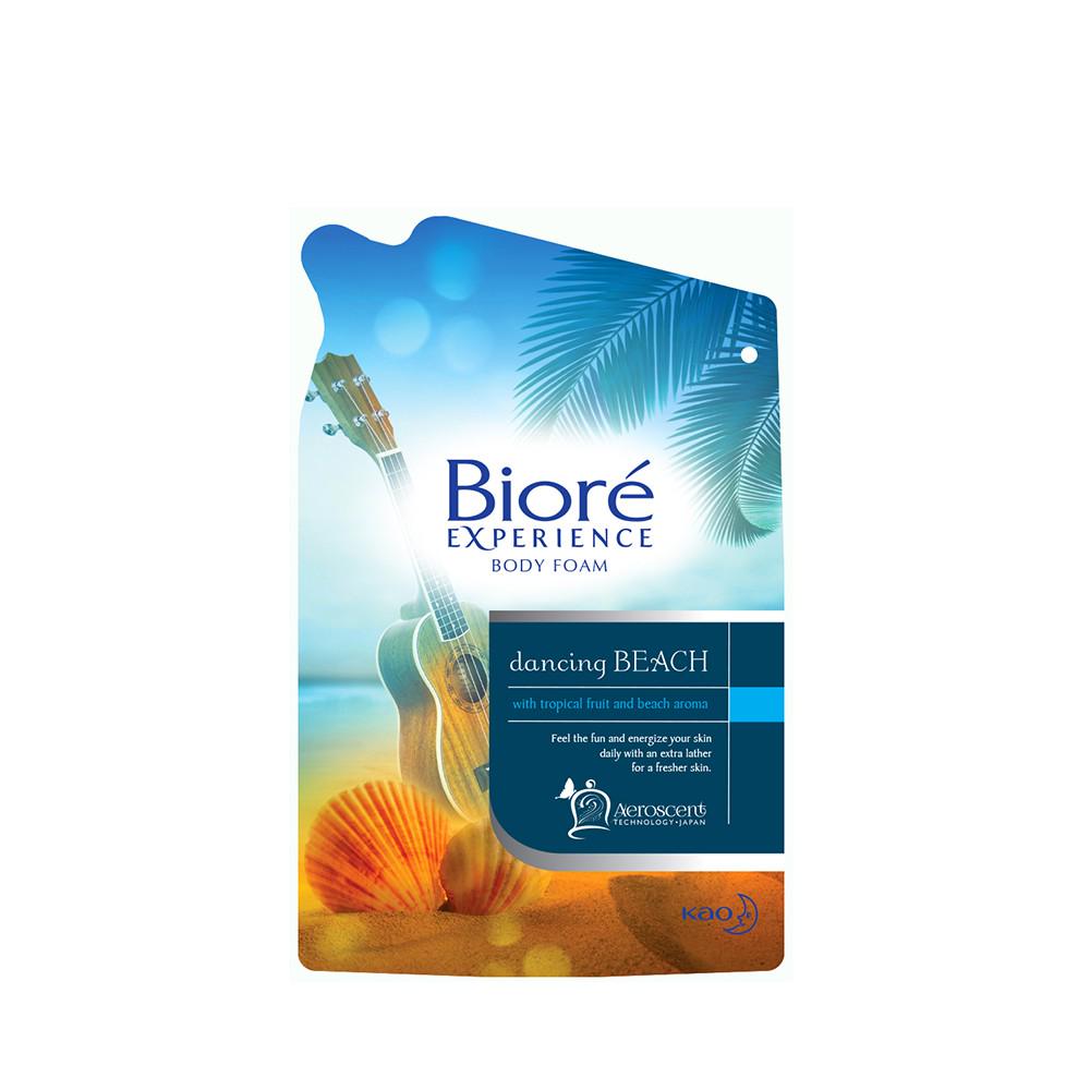 Biore Experience Sabun Mandi Cair Premium Dancing Beach Tropical Aroma Pump 550 ml + Refill 425 ml - Sabun Cair Body Wash