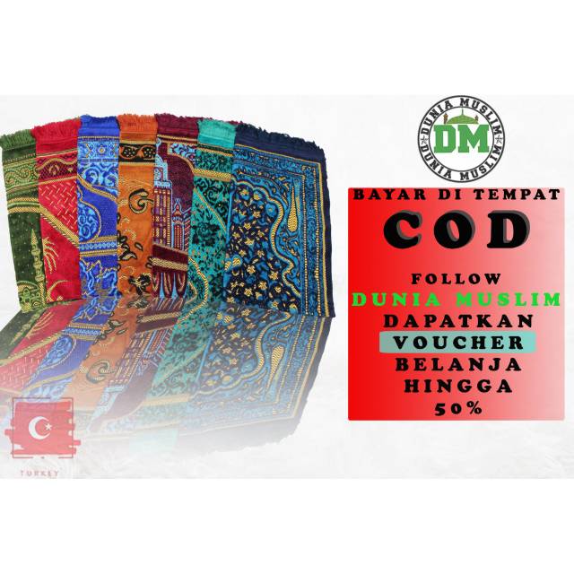 Sajadah Turkey Turki Dewasa 70x110 Best Seller Peralatan Sholat Dunia.Muslim