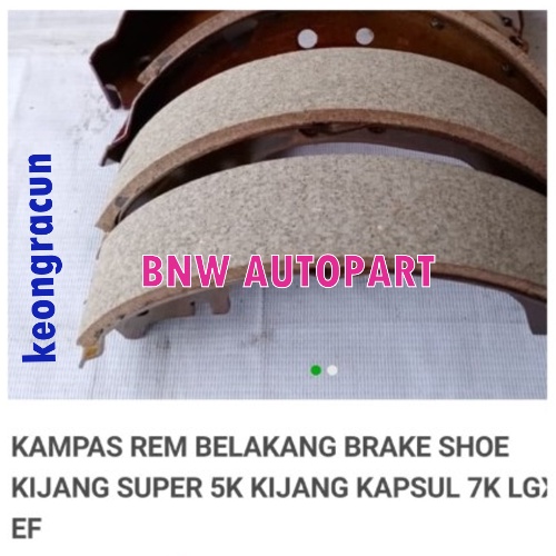 Kampas rem belakang/Brake shoe.Kijang super 5K/7k.