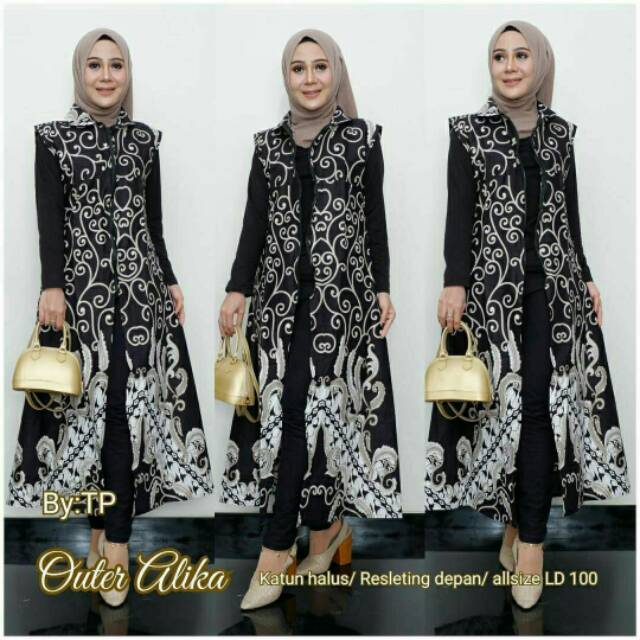 AUTER MASAKINI-LONG CARDI BATIK MOTIF ULIR-FASHION WANITA