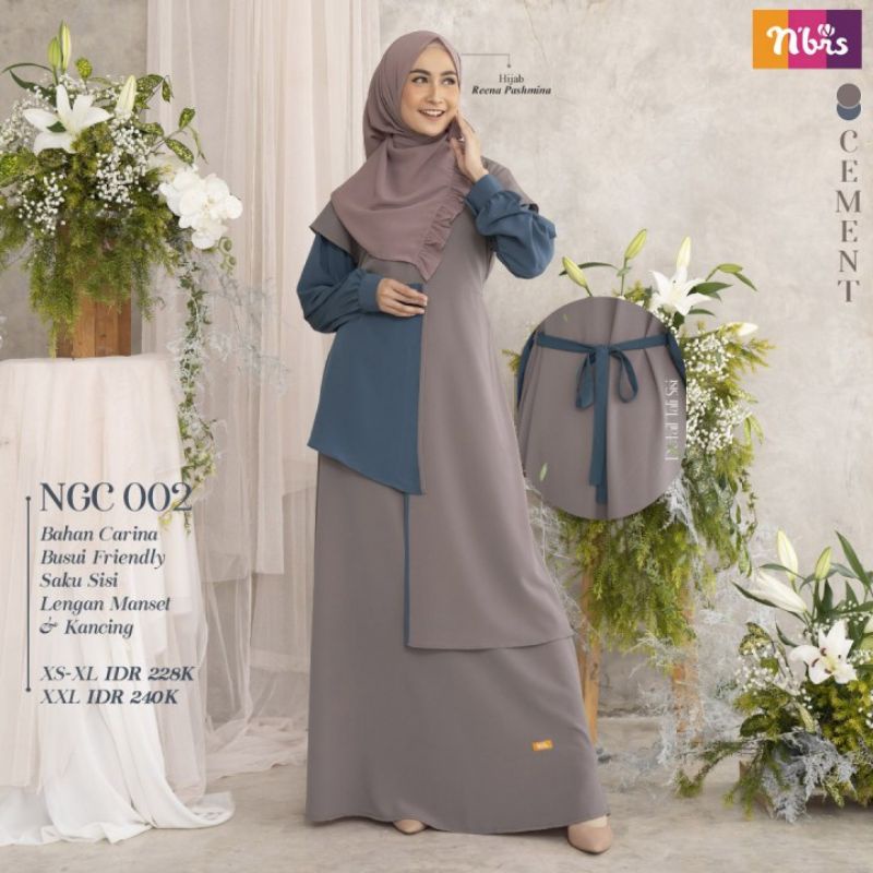 NGC 002 02 2 Gamis Nibras Cement Mocca