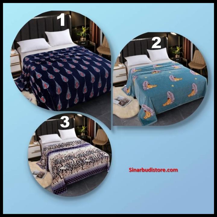 Selimut Import Srh Jumbo Bulu Tebal 200X230 Motif Dewasa Super Halus.