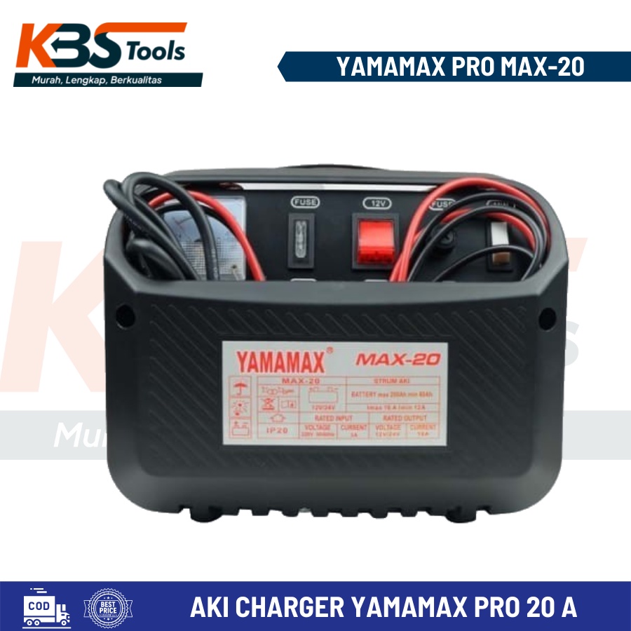 Battery Charger Aki 20 A YAMAMAX PRO - Cas Aki ACCU Mobil
