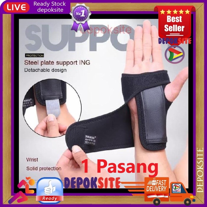 1 Pasang AOLIKES 1676 Terapi Penyangga Lengan Tangan Dengan Plat Wrist Bracer Wrist Hand Support