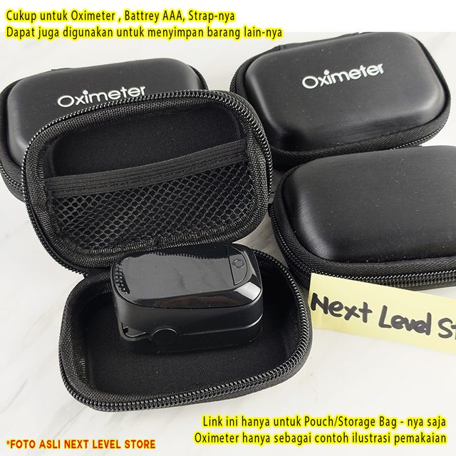 Pouch Oximeter Oxymeter Tas Dompet Case Casing Penyimpanan Black Oxi