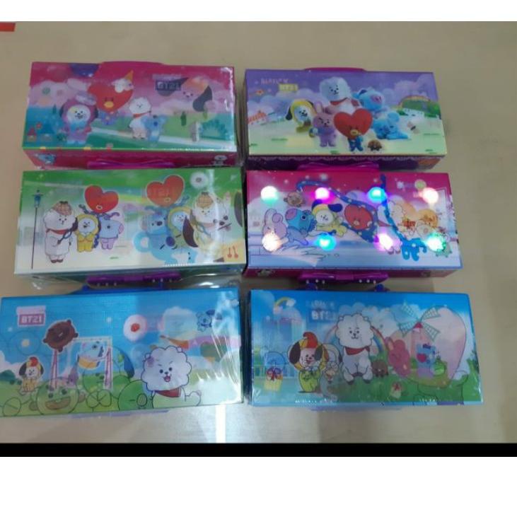 

(Best seller) kotak pensil KODE password ada LAMPU/pencil case/KODE LED ➝ 47