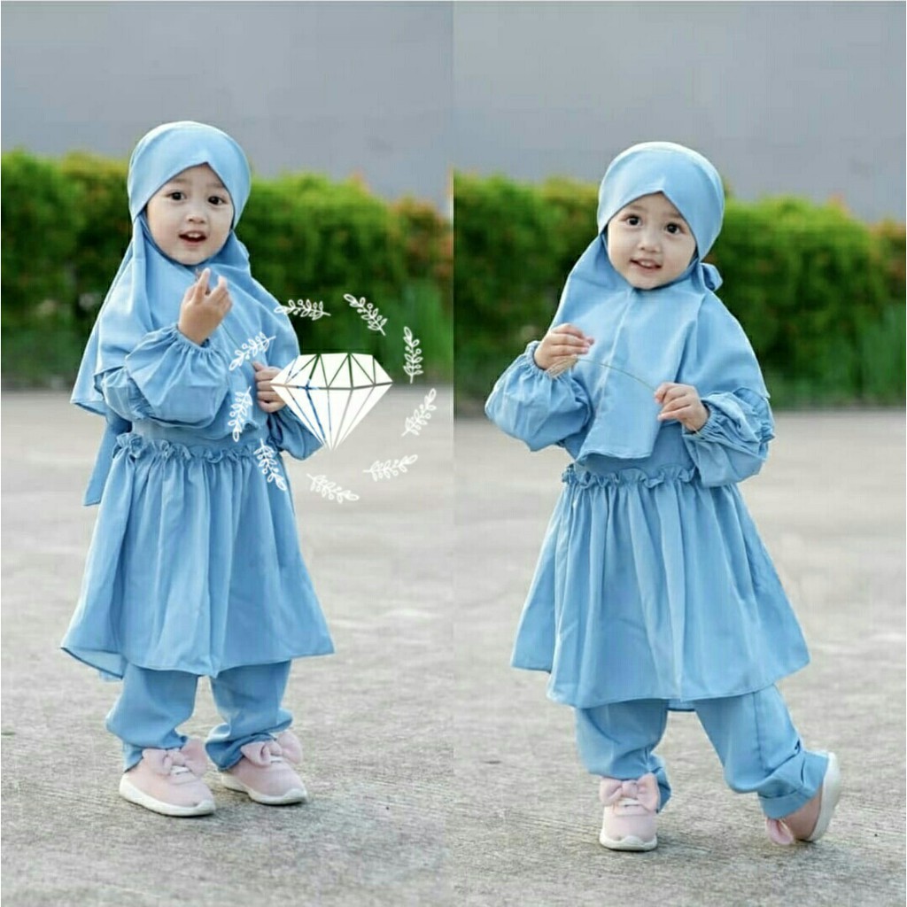 Setelan cosia- Setelan Muslim Anak Perempuan - Baju Muslim Anak Perempuan