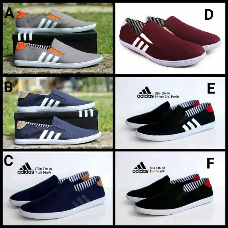Sepatu Pria ADIDAS SlipOn Kanvas Sepatu Santai Sepatu casual nyaman d pakai TERMURAH