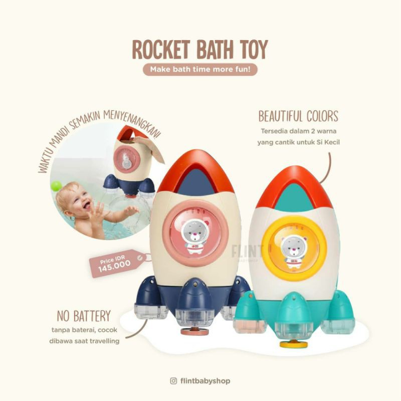 mainan mandi anak bayi balita rocket water sensory play rocket bath toy for swimming in the bathroom