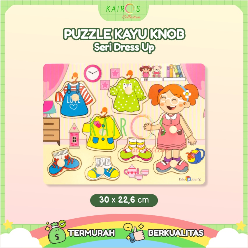 Puzzle Anak Kayu Knob Dress Up