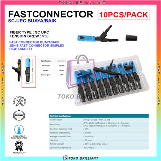 SC / UPC 10PCS SC UPC FTTH Konektor Fiber Optic Fiber Optic SC Fast Connector