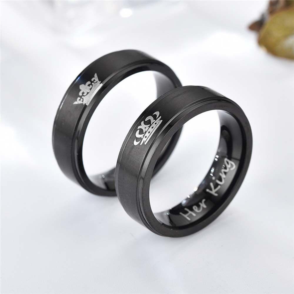 [Elegan] Mahkota Cincin Couple Unik Unisex Pasangan Cincin Kawin Stainless Steel Untuk Pria Wanita Gaya Korea Ring