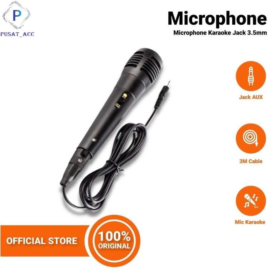 Microphone Kabel Karaoke 3.5mm-Mic Karaoke Colokan Kecil