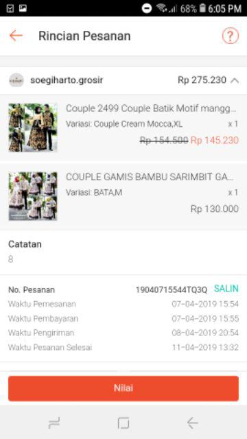 Couple 2499 Couple Batik Motif Manggar Soegiharto