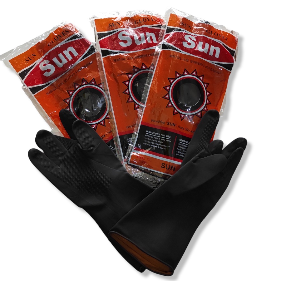 SARUNG TANGAN LATEX HITAM MERK SUN ORIGINAL