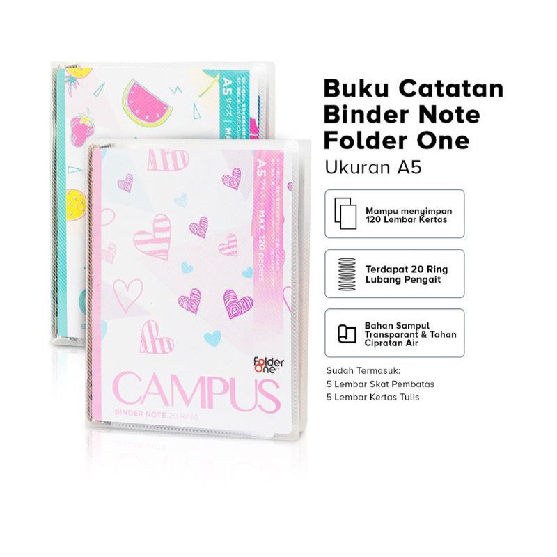 

Binder File Note Model 20 Ring Ukuran A5 Isi Ulang Folder One