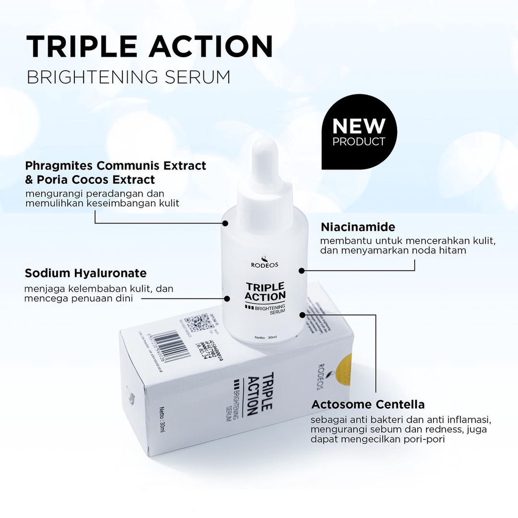 Rodeos Serum Triple Action Brightening Serum Pemutih Pencerah Wajah Pria Original BPOM SM9