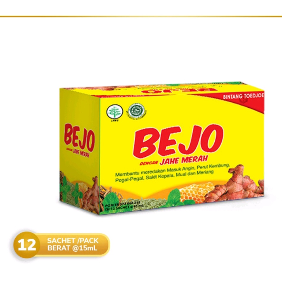 

Bejo Jahe Merah Bintang Toedjoe Masuk Angin (1 Pack 12 Sachet)