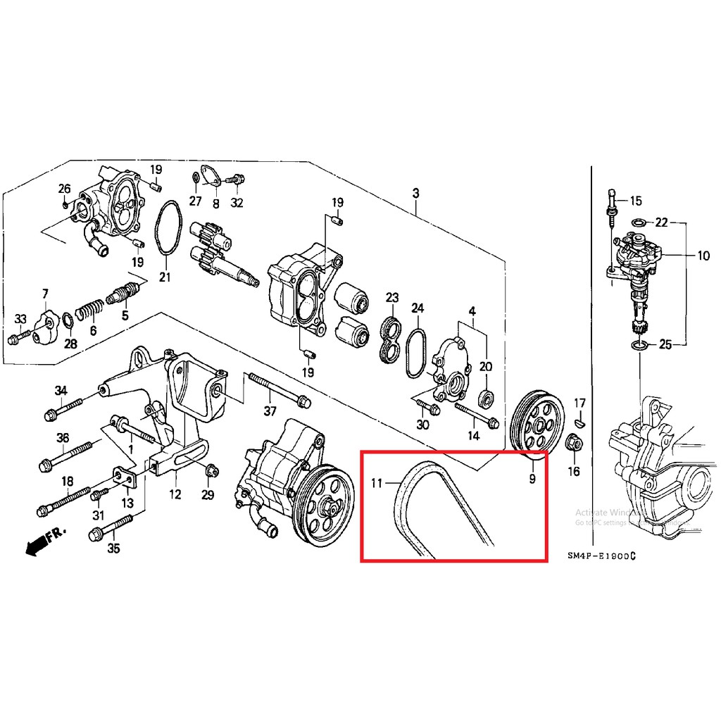 fan belt fanbelt tali kipas belting pompa power steering accord maestro 1990 1991 1992 1993 4pk 1068