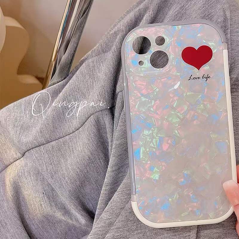 Casing Belakang Pola Hati Hias Kristal Untuk Iphone