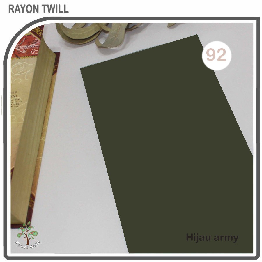Multi kain rayon twill viscose sakura polos premium quality soft lembut tebal harga eceran-92 army