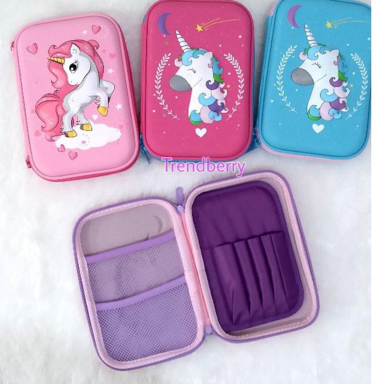 

L4r!sh Tempat pensil unicorn kotak pensil pensil case hardtop 3D unicorn lucu,,..hW8.CDE