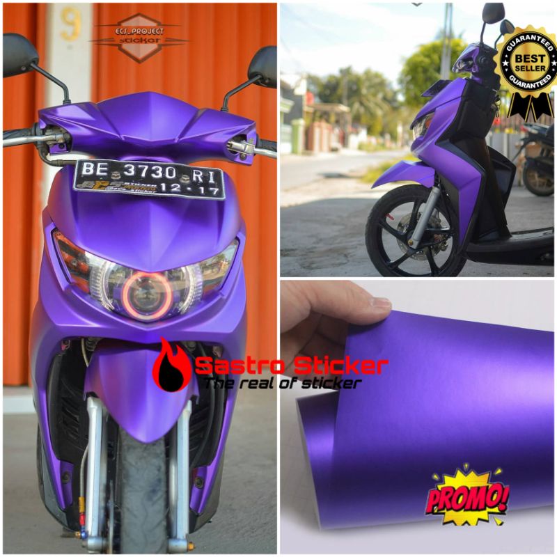 Sticker skotlet metalik doff ungu kualitas premium