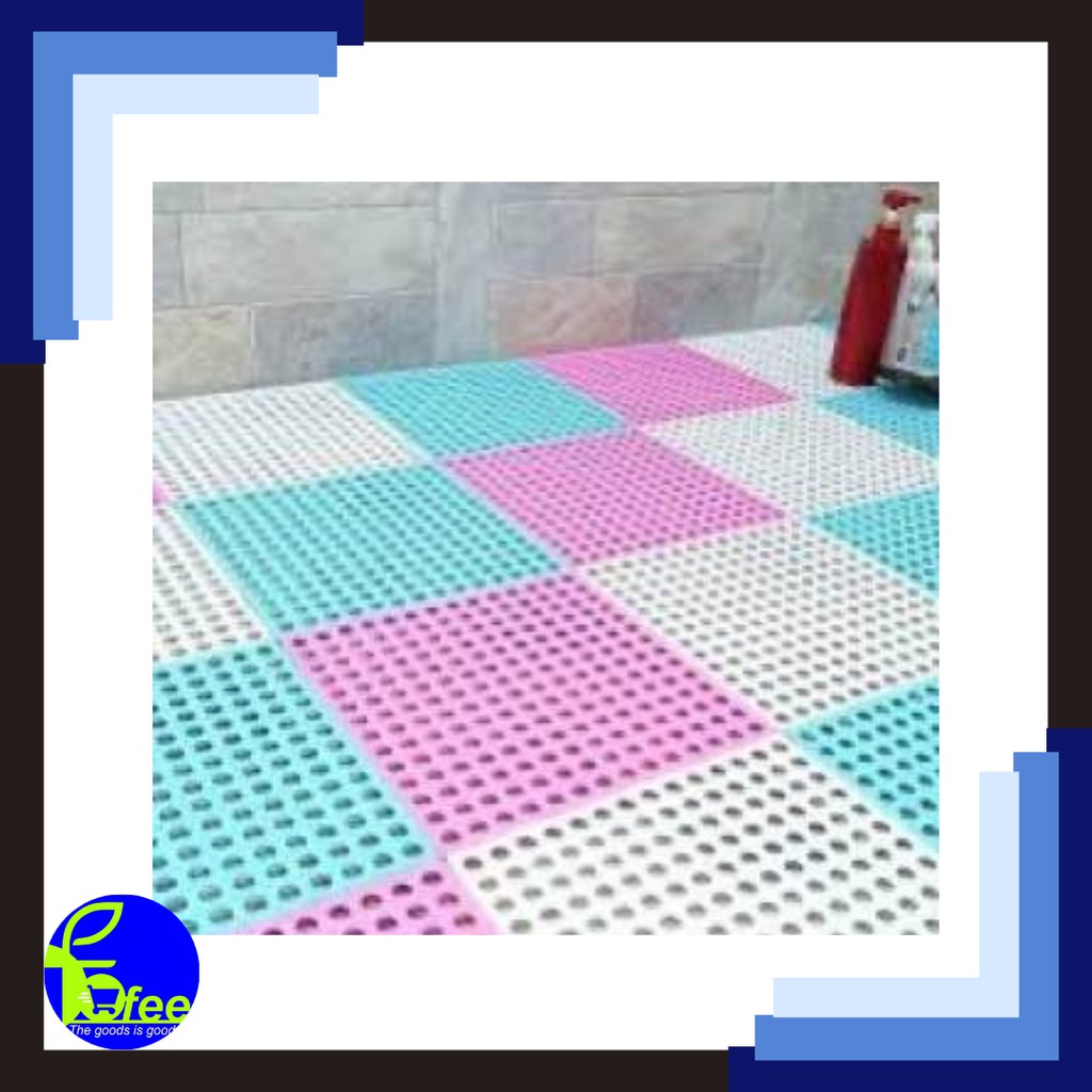 [IMPORT] Karpet Anti Slip Kamar Mandi POLKADOT PVC Karpet Anti Licin Dapur Mat Non-slip 30x30 cm