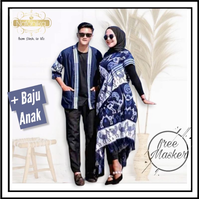 Baju Tenun Couple Prewedding - Kimono dan Dress Tenun Etnik Lokal Troso Jepara, Motif Sumba NTT
