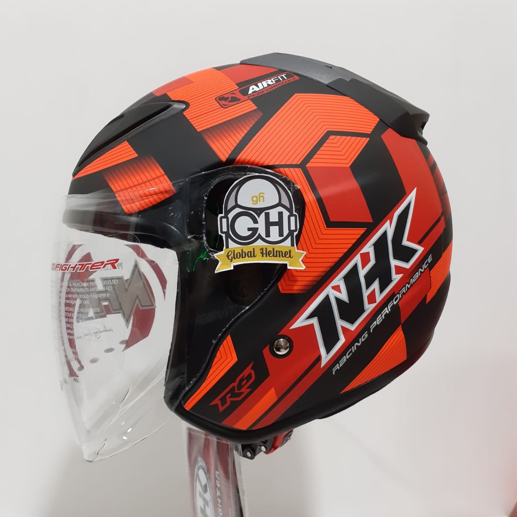 HELM NHK R6 CUBE RED DOFF NHK R-6 MOTIF CUBE RED DOFF