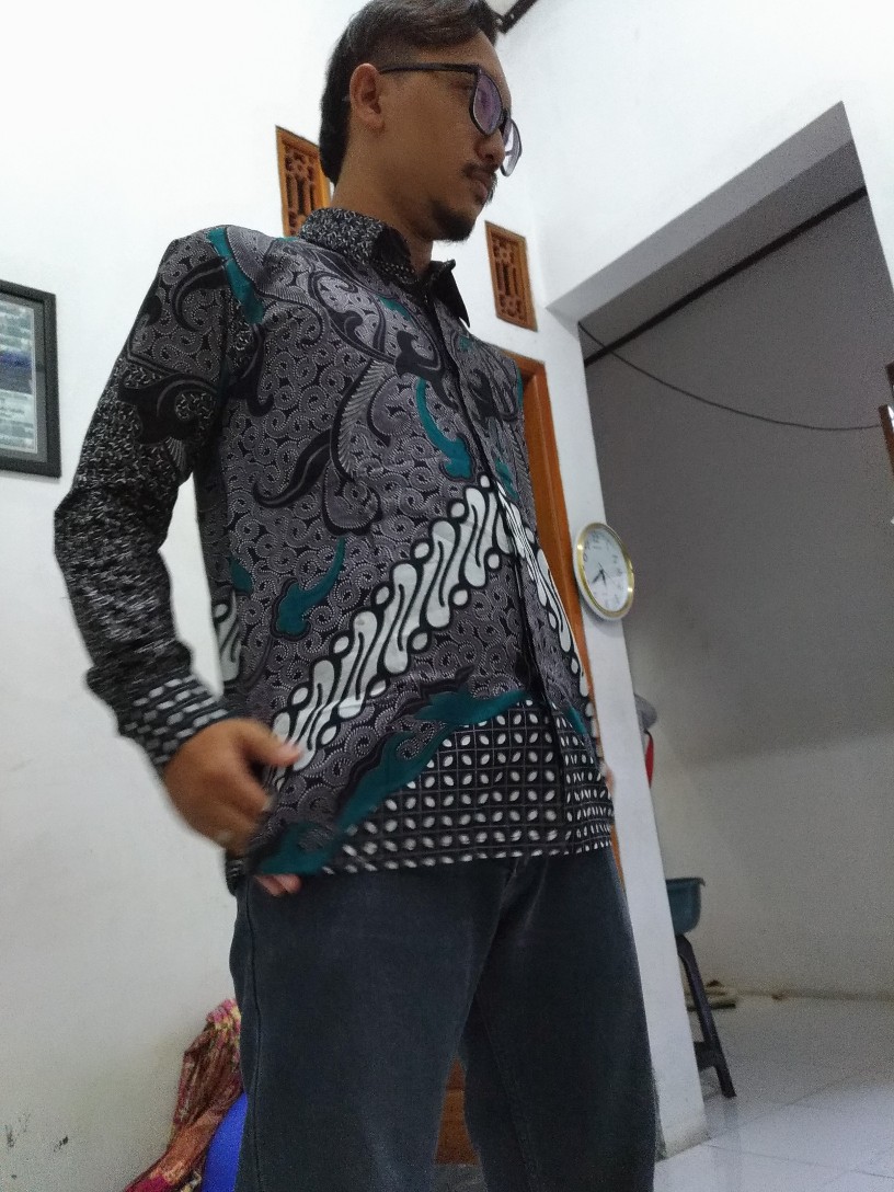 Nailo Batik Hrb026 Kenongo Kemeja Tosca Pendek Pekalongan Padi M L Xl Sogan Tulis Halus Kemeja Batik