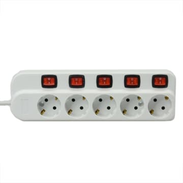 Krisbow Stop Kontak 5 Socket Dengan Tombol On/off Kr-4358