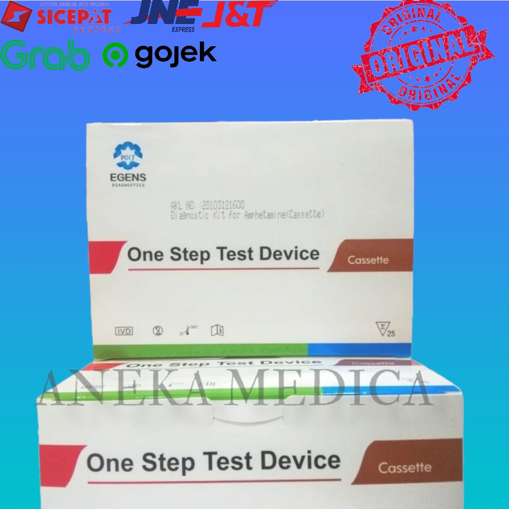 Rapid Test AMP Casette Egens Alat Tes Egen Amphetamine Device Isi 25