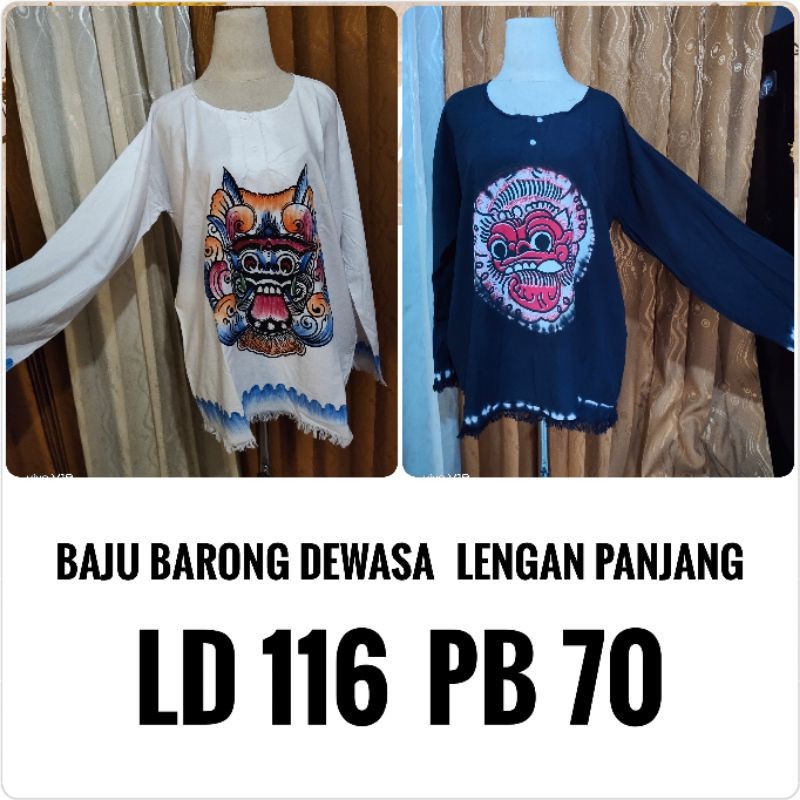 BAJU BARONG LENGAN PANJANG HITAM/BAJU KHAS BALI/BAJU MURAH KEKINIAN