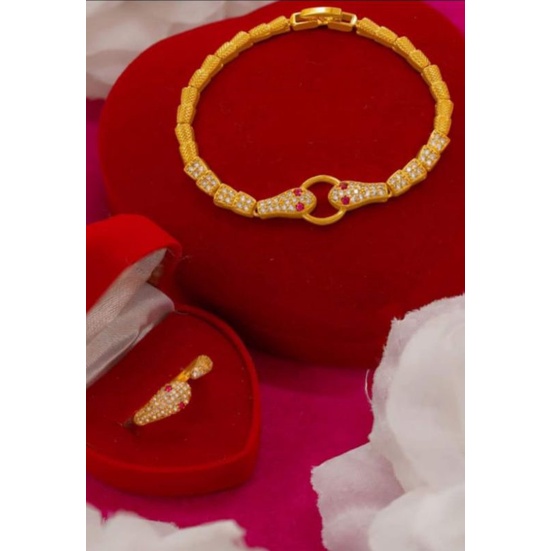 SET GELANG DAN CINCIN EMAS BANGKOK ULAR