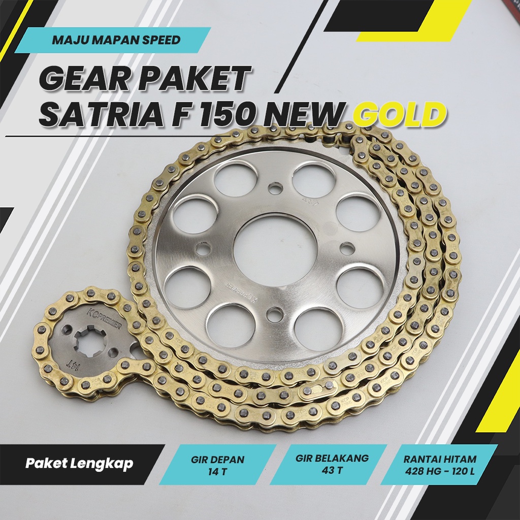 Jual Gear Set Satria FU 150 New 14T/43T 428HG120L Merk KC type SSS