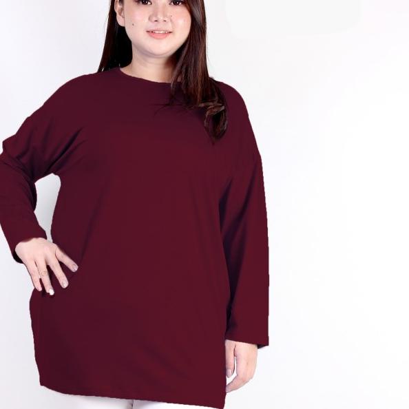 ✯ LD 116 -120 ( FIT TO 3XL ) Atasan Blouse batwing jumbo bigsize spandek - Putih ➻
