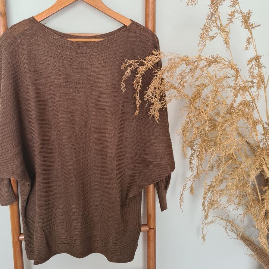 4.4 PROMO BRAND SWIETER BATWING BLOUSE / BATWING BLOUSE WANITA RAJUT / BATWING BLOUSE RAJUT  BATWING