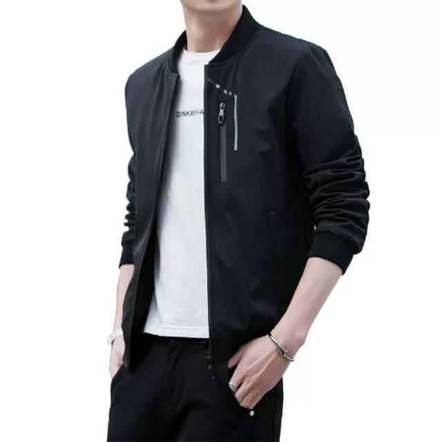 Jaket parka hitam terlaris/ jaket Garut taslam/ jaket elegant keren size M L XL XXL