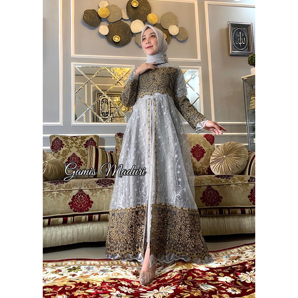 Kadai.baju / Gamis madhuri / Gamis tulle brukat bordir / Gamis pesta