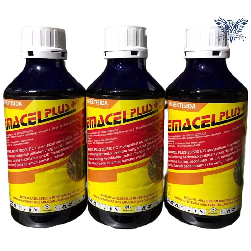 Insektisida Emacel Plus 1 Liter Bahan Aktif Emamectin Benzoat + Klorpirifos  500g/l Jimat Siklon Crumble Proclaim Mateni Dk Fenzo Starban Dursban